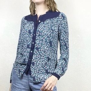 Moulinette Soeurs (Anthropologie) silk blouse Size 8 EUC
